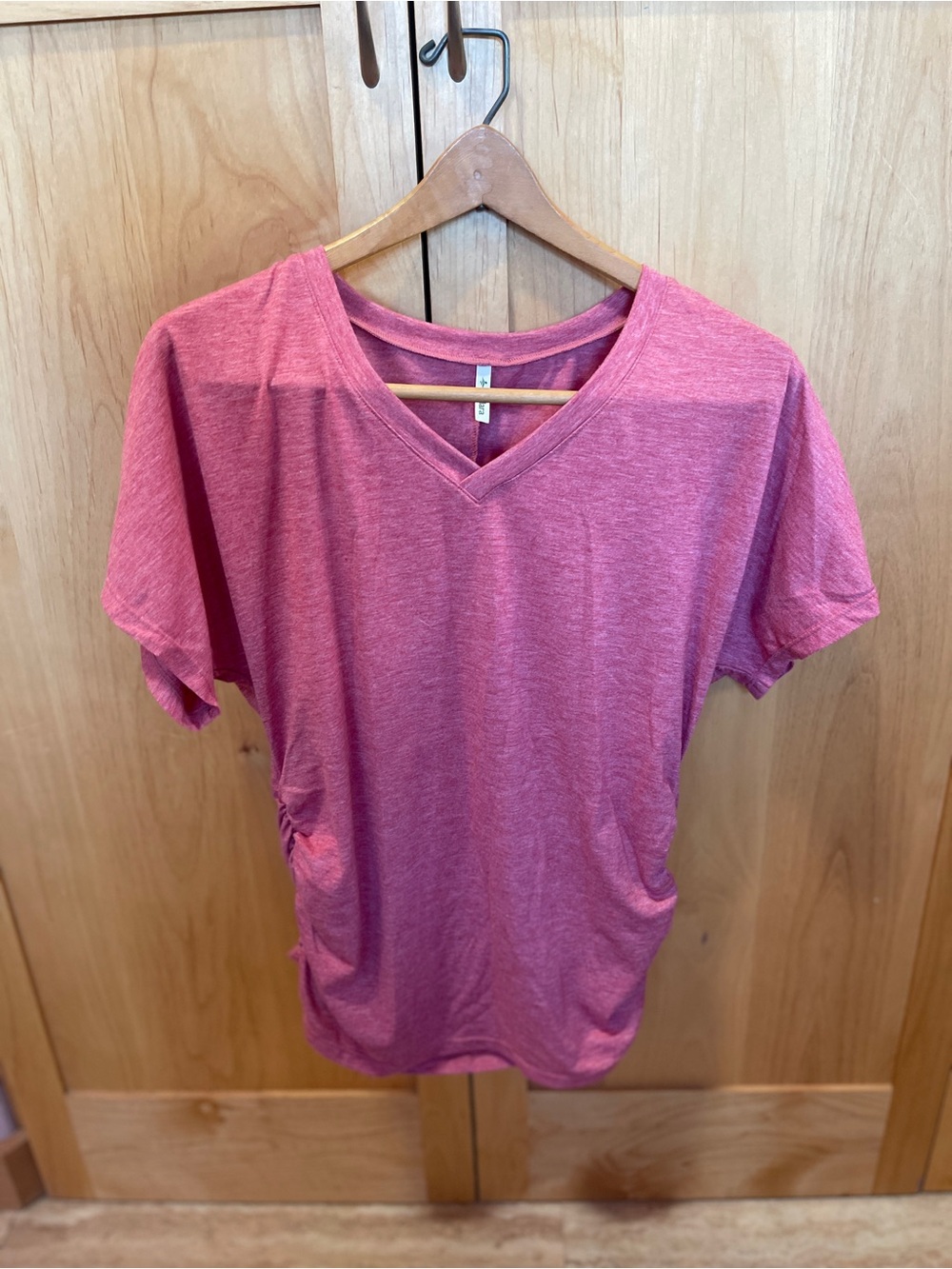 HALARA Pink V-Neck Short Sleeve Tee